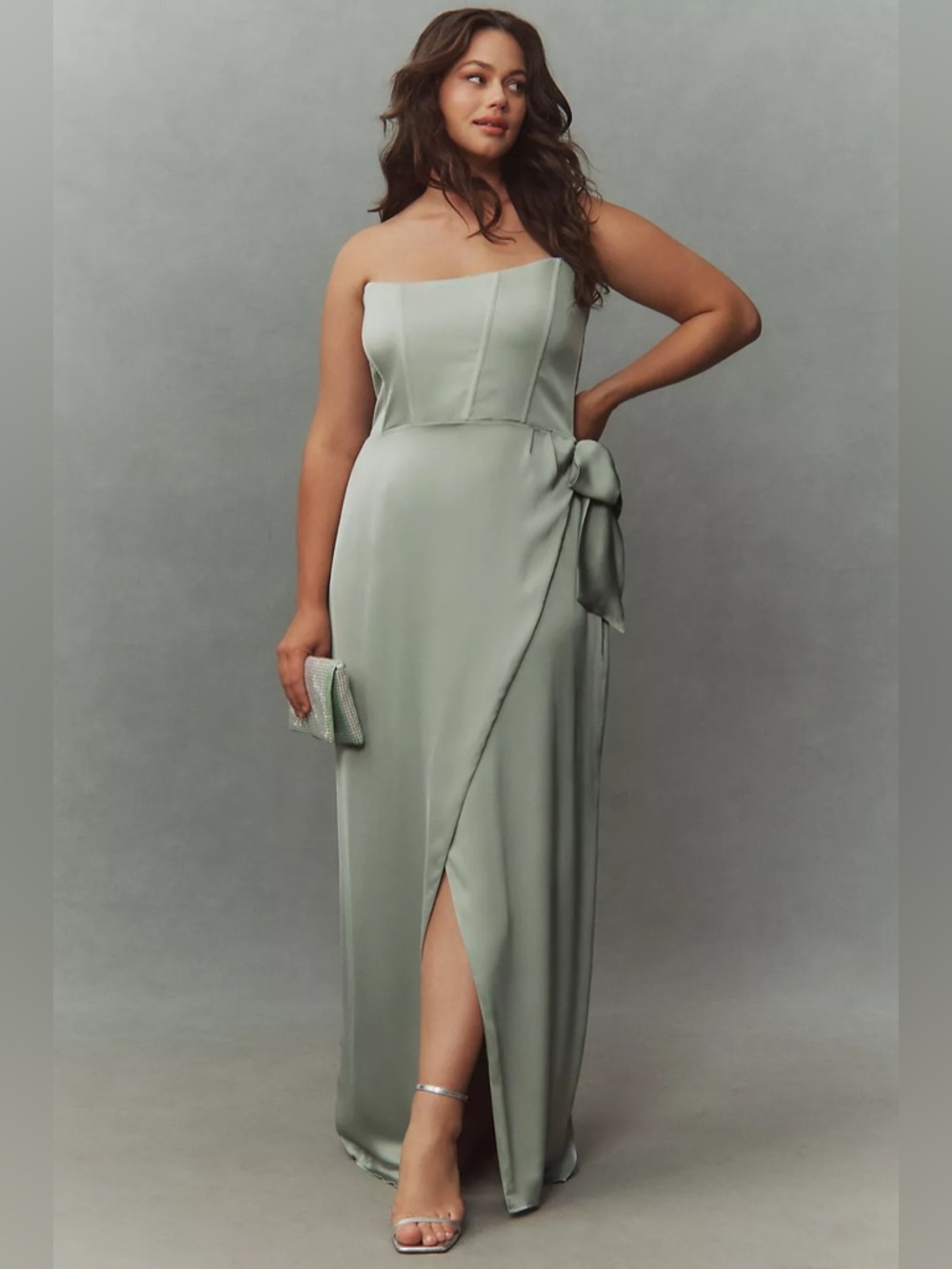 Anthropologie V. Chapman June Corset Jacquard Front-Slit Gown - Picture 5 of 14